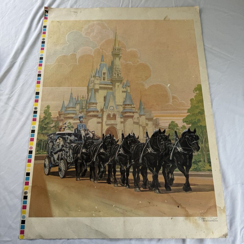 Disney 1981 Signed Lithograph Charles Boyer Our Team Cinderella Casket 557 /1800